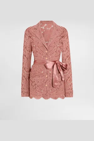 Dolce & Gabbana Floral Cordonetto Lace Pajama Shirt With Dg Logo - Woman Shirts And Tops 38