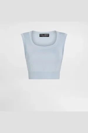 Dolce & Gabbana Silk Tank Top - Woman Sweaters And Cardigans Light Blue 36