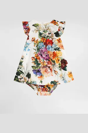 Dolce & Gabbana Flower- Cotton Poplin Dress - Woman Dresses 6/9 Months