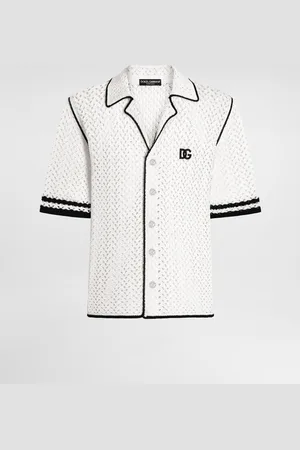 Dolce & Gabbana Camicia Crochet Effetto Uncinetto - Man Sweaters And Cardigans Black Xs