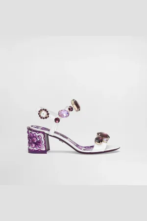 Dolce & Gabbana Patent Leather Sandal With Jewel Embroidery - Woman Sandals And Wedges 35