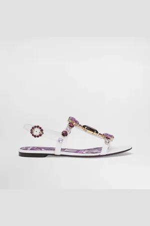 Dolce & Gabbana Flip-flops With Jewel Embroidery - Woman Flat Shoes 35