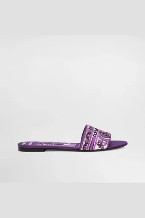 Dolce & Gabbana Embroidered Slides - Woman Slides And Mules 35