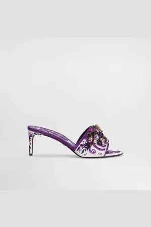 Dolce & Gabbana Brocade Mules With Jewel Embroidery - Woman Slides And Mules 36