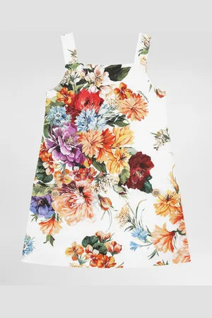 Dolce & Gabbana Flower- Sleeveless Dress In Wall Fabric - Woman Dresses 2 Years