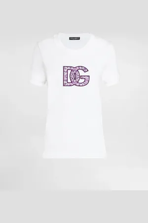 DOLCE & GABBANA レディース ロゴ 花柄 Tシャツ 花柄 Dolce & Gabbana(ドルチェ&ガッバーナ) Tシャツ
