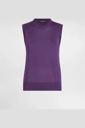 Dolce & Gabbana Silk Tank Top With Flower Brooch - Woman Sweaters And Cardigans 36