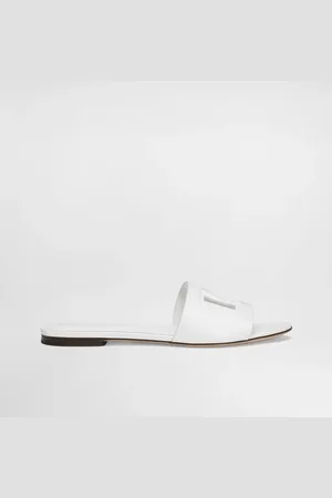 Dolce & Gabbana Calfskin Sliders - Woman Slides And Mules Leather 37