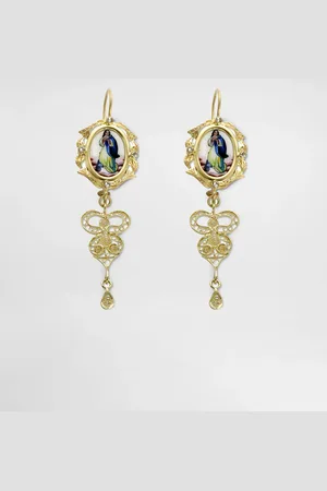 Dolce & Gabbana Sicily Earrings 18-carat Yellow And Colorless Sapphires - Woman Earrings Metal Onesize