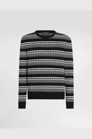 Dolce & Gabbana Silk Crew-neck Pullover With Logo - Man Sweaters And Cardigans Multi-colored 44