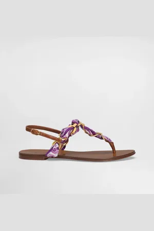 Dolce & Gabbana Majolica-print Twill Flip-flops - Woman Flat Shoes 39