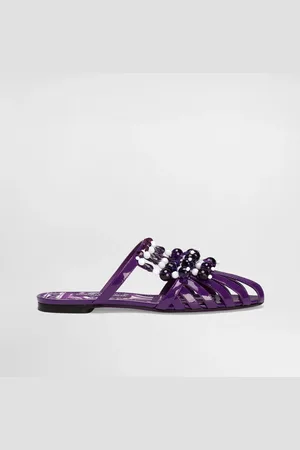 Dolce & Gabbana Patent Leather Sandal With Stones - Woman Slides And Mules 37.5