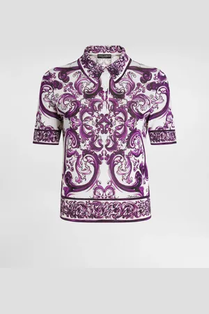 Dolce & Gabbana Majolica-print Silk Polo - Woman Sweaters And Cardigans 38