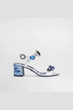 Dolce & Gabbana DG EXCLUSIVE Patent Leather Sandal With Jewel Embroidery - Woman Sandals And Wedges 36