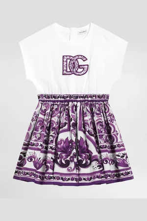 Dolce & Gabbana Majolica-print Short-sleeved Dress - Woman Dresses Multi-colored 3 Years