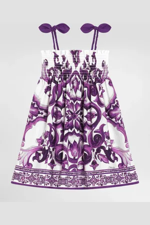 Dolce & Gabbana Majolica-print Sleeveless Poplin Dress - Woman Dresses 4 Years