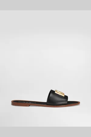 Dolce & Gabbana Flat Slippers In Calfskin - Woman Slides And Mules Leather 36