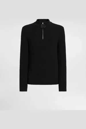 Dolce & Gabbana Turtleneck Zipped Pullover With Logo - Man Sweaters And Cardigans 48