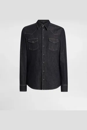 Dolce & Gabbana Stretch Denim Shirt - Man Denim Multi-colored 38