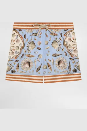Dolce & Gabbana Medium Boxer Shorts In Canvas With Shells Print - Man Beachwear 0/3 Months