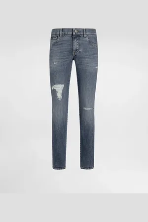Dolce & Gabbana Skinny Stretch Cotton Jeans - Man Denim Multi-colored 44