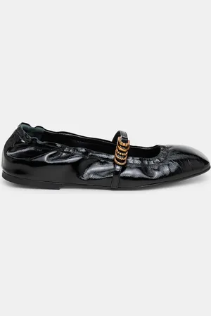Dorothee Schumacher Square toe flats with fanned D-ring buckle straps