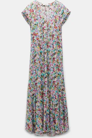 Dorothee Schumacher Printed ramie cap sleeve maxi dress