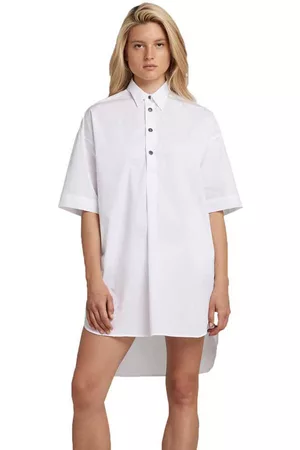 G-Star Women Short & Mini Dresses - Shirt Short Sleeve Dress White L Woman