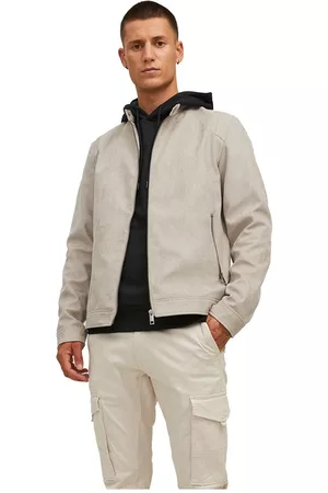 JACK & JONES Men Leather Jackets - Rocky Clean Lightweight Jacket Beige L Man
