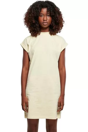 Build Your Brand Women Short & Mini Dresses - Extended Short Sleeve Short Dress White 4XL Woman