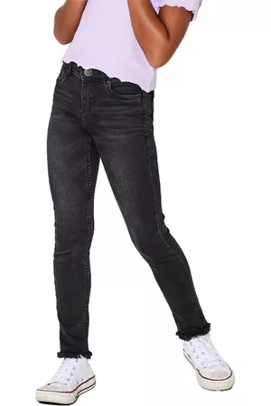 ONLY Girls Skinny Jeans - Konblush Skinny Raw 1099 Jeans Black 6 Years Girl