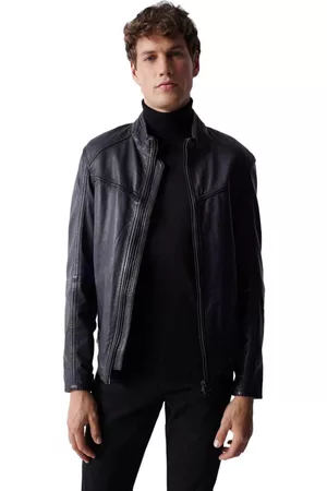 Salsa Men Leather Jackets - 21005597 Leather Jacket L Man