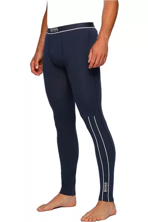 HUGO BOSS Men Ski Thermal Underwear - Long John 24 Logo Long Slip Boxer Blue L Man