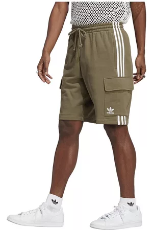 adidas Men Cargo Pants - Adicolor Classics 3 Stripes Cargo Shorts Green L Man