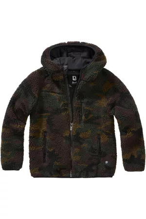Brandit Boys Hooded Fleece Jackets - Teddy Jacket Green 122-128 cm Boy