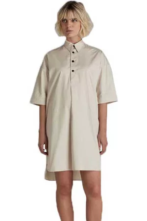G-Star Women Short & Mini Dresses - Shirt Short Sleeve Dress Beige L Woman