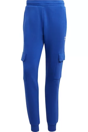 adidas Men Cargo Pants - Trefoil Essentials Cargo Joggers Pants Blue L Man