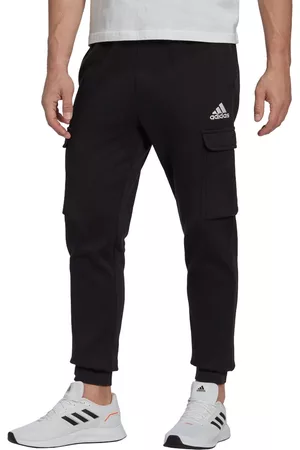 adidas Men Cargo Pants - Essentials Regular Tapered Cargo Joggers Pants Black 2XL / Regular Man
