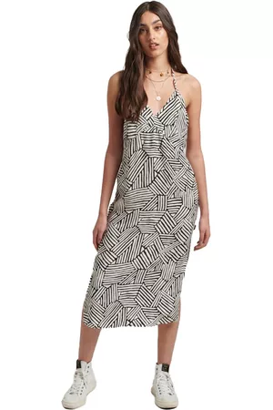 Superdry Women Halter Dresses - Vintage Midi Halter Slip Dress Grey S Woman