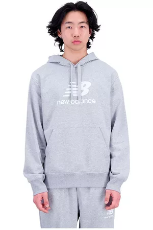 New Balance Men's NYC Marathon Essentials Stacked Logo French Terry Hoodie - Gray - Hoodies