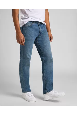 Lee Men Straight Jeans - Extreme Motion Straight Fit Tapered Jeans Blue 29 / 30 Man