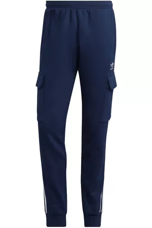 adidas Men Cargo Pants - Adicolor 3 Stripes Cargo Slim Joggers Pants Blue M Man