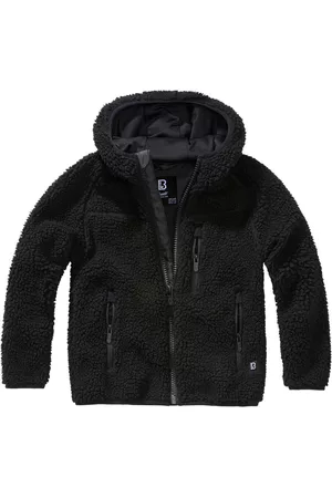 Brandit Boys Hooded Fleece Jackets - Teddy Jacket Black 122-128 cm Boy