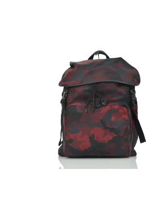 VALENTINO Red Camouflage Backpack Men Cotton Drawstring Mod.LY0B0521NCHU37