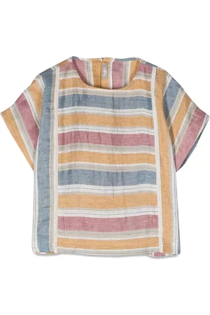 Il gufo Striped short sleeve blouse