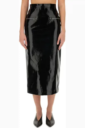 Msgm Patent leather midi skirt