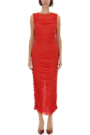 ROTATE Long dress with drape