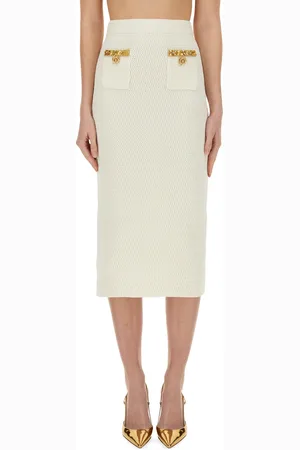 Self-Portrait Lurex knit midi skirt