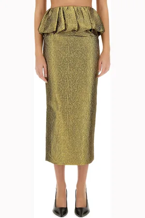 Self-Portrait Metallic jacquard midi skirt