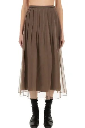 Brunello Cucinelli Silk pleated midi skirt